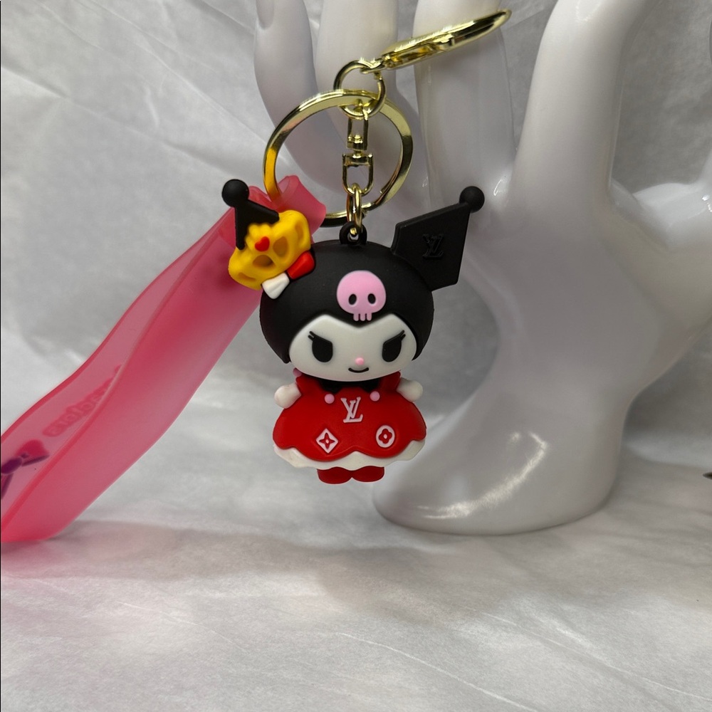 Kuromi Character Keychain/Wristlet With Monogrammed Luxury print